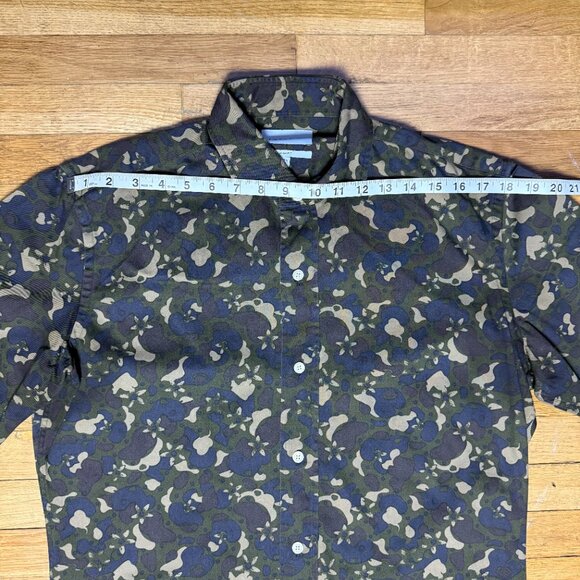 Ledbury Mens Camo Floral Pattern Long Sleeve Button Down Shirt Size 15.5 - Picture 4 of 8
